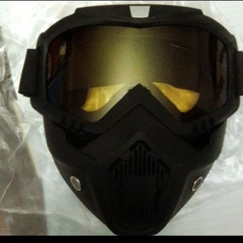 Unbranded Black Motorcycle Detachable Goggle Mask Sz OS